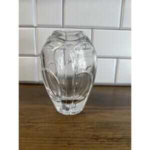 Regent collection Full Lead Crystal Vase Handmade And Yugoslavia Art Deco 5 1/2”